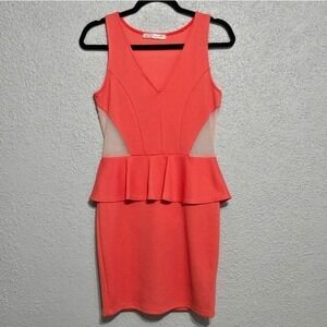 Manito Womens Preppy Cut-out Layered Frilly Bodycon Dress Size M Business Twee